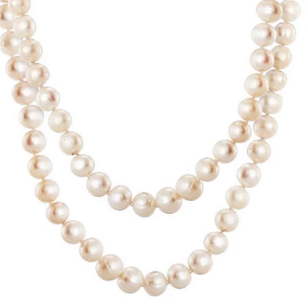 BELLE DE MER • Long Creamy White Freshwater Pearls of Wisdom Layering Ne…